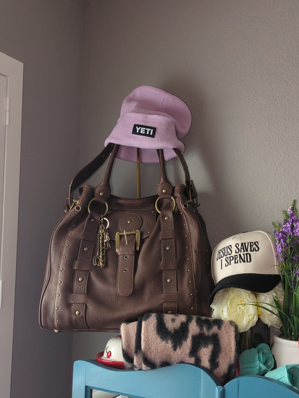 Betsey Johnson Vintage Good Girl Leather Hobo Tote & Original Dusty*